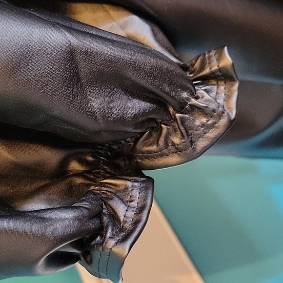 Cotton Bleu Faux Leather Puff Sleeve - Picture 3 of 3